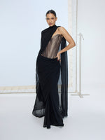 Handwoven Black Chiffon Cape