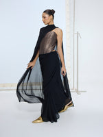 Handwoven Black Chiffon Cape
