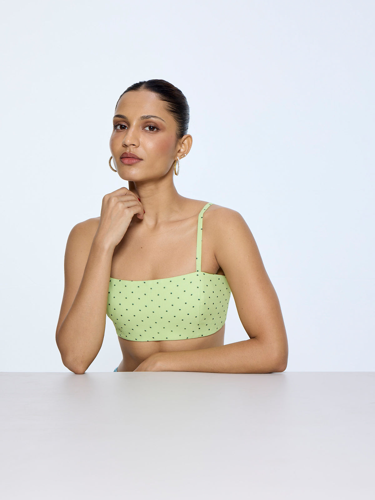 Lemon Yellow Polka Dot Blouse from Palak X Ekaya