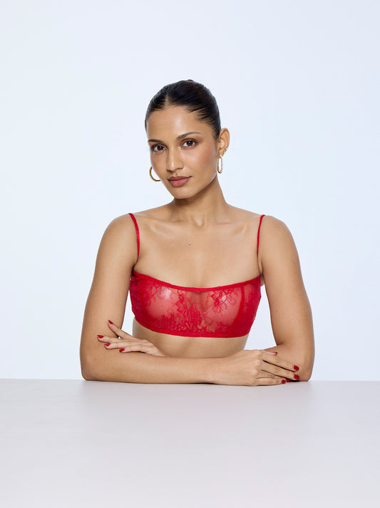 Red Chantilly Blouse from Palak X Ekaya