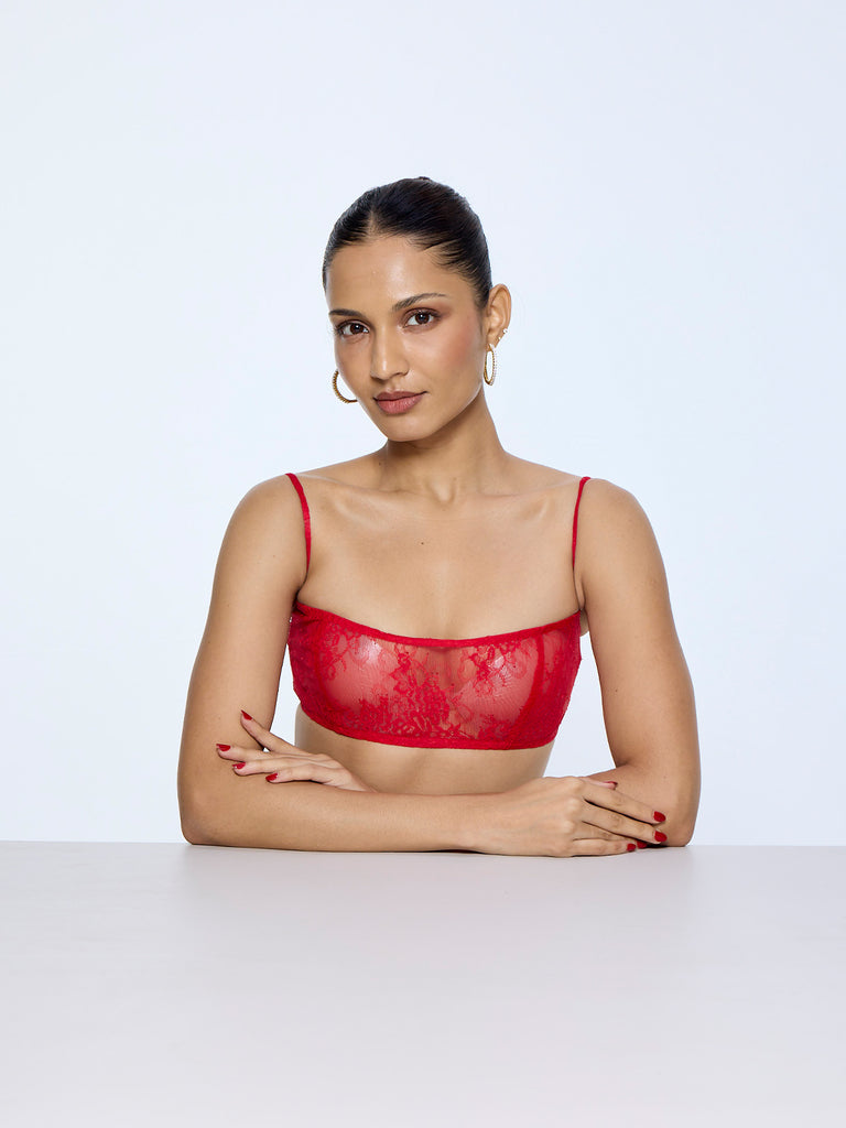 Red Chantilly Blouse from Palak X Ekaya