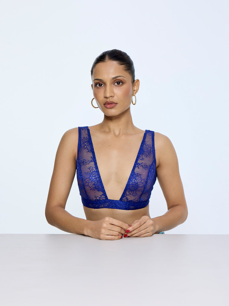 Deep Blue Chantilly Blouse from Palak X Ekaya