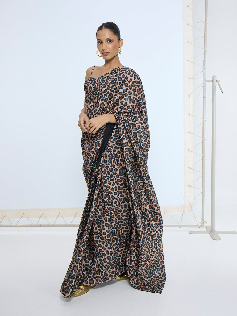The Cheetah Print Saree