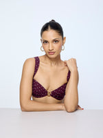 Maroon Polka Dot Blouse from Palak X Ekaya