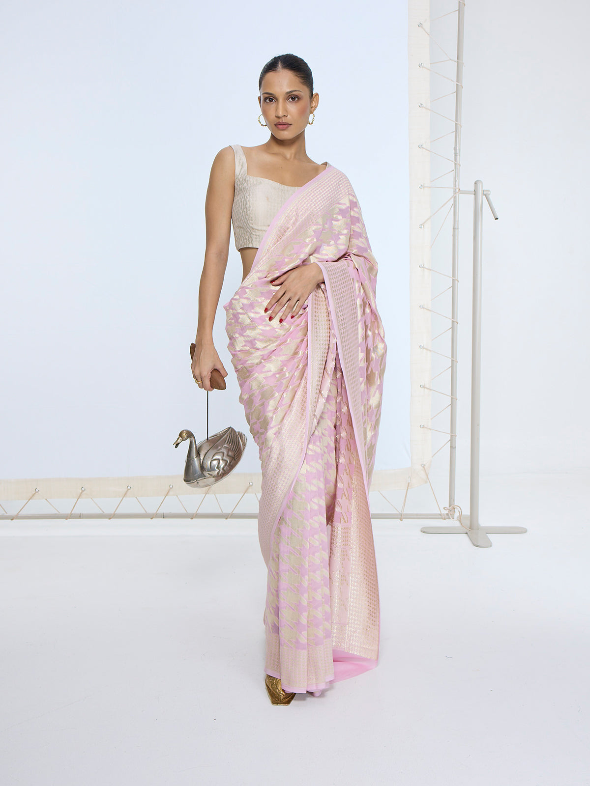The Pink and Gold Gerum Saree