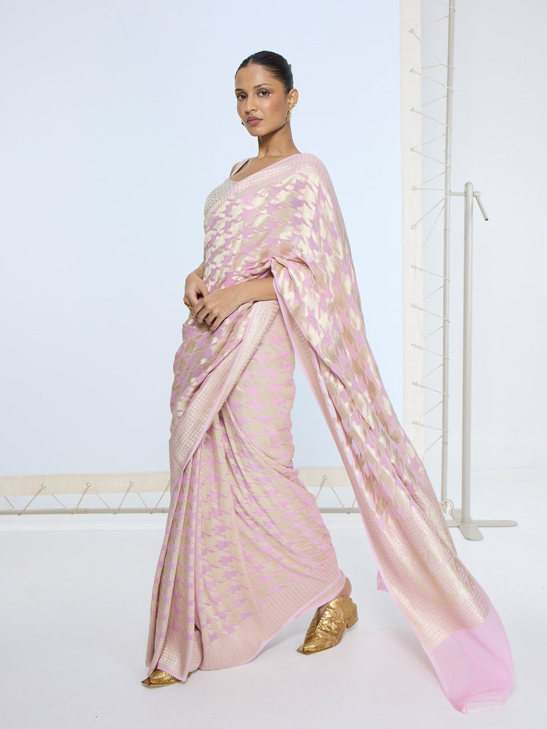 The Pink and Gold Gerum Saree