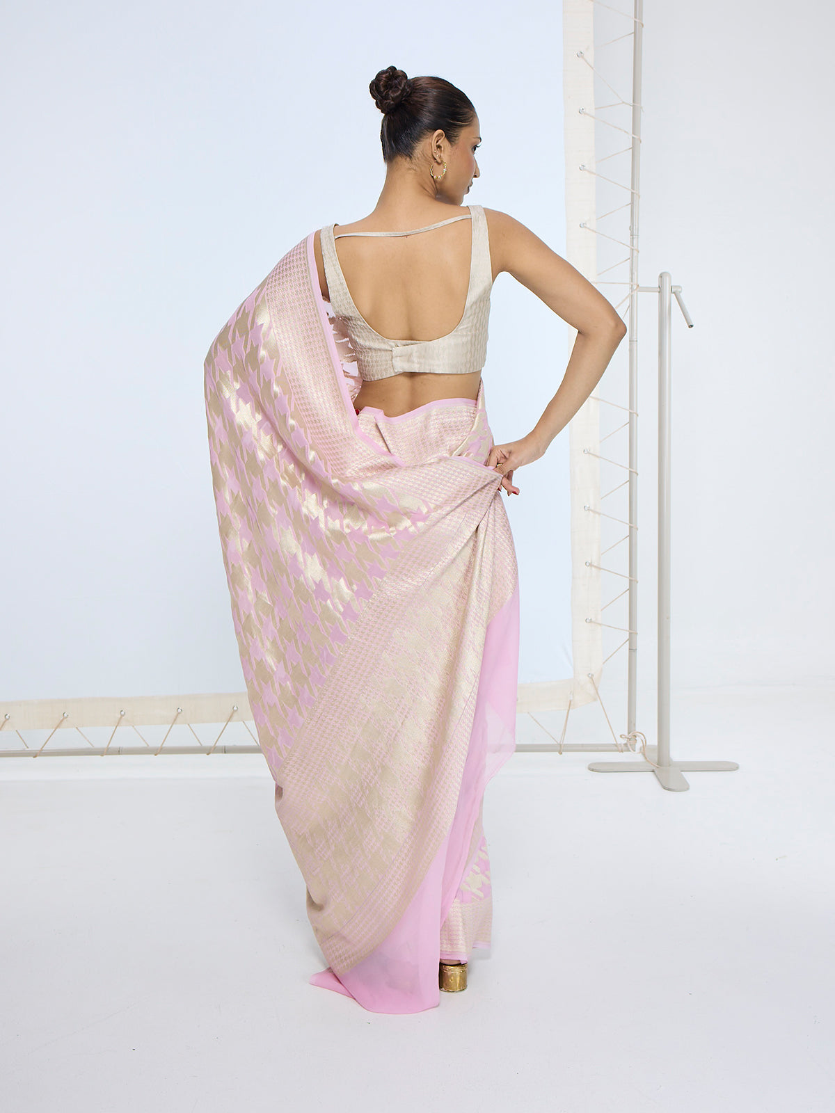 The Pink and Gold Gerum Saree