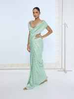 The Teal Blue Gerum Saree