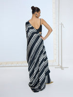 Black & White Striped Saree