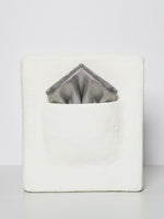 Handwoven Stone Grey Georgette Pocket Square