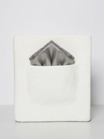 Handwoven Stone Grey Georgette Pocket Square