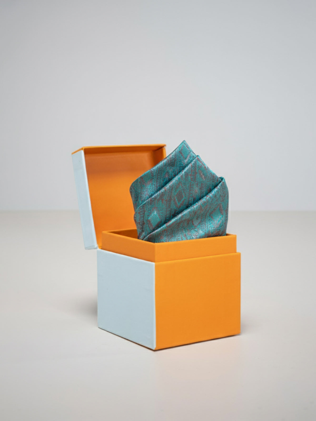 Handwoven Teal Georgette Pocket Square