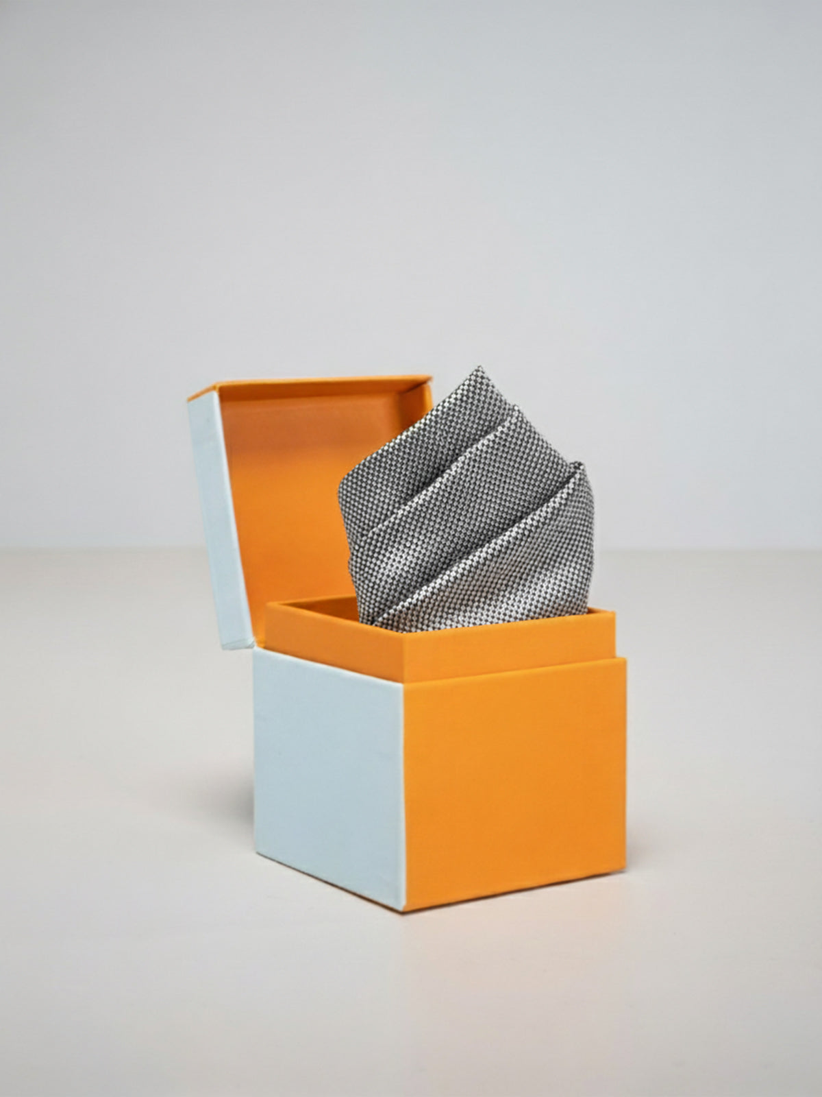 Handwoven Stone Grey Georgette Pocket Square