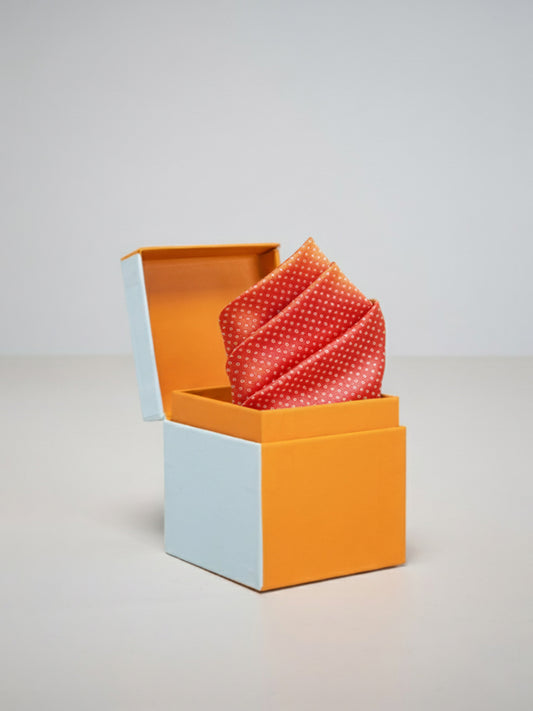 Handwoven Saffron Georgette Pocket Square