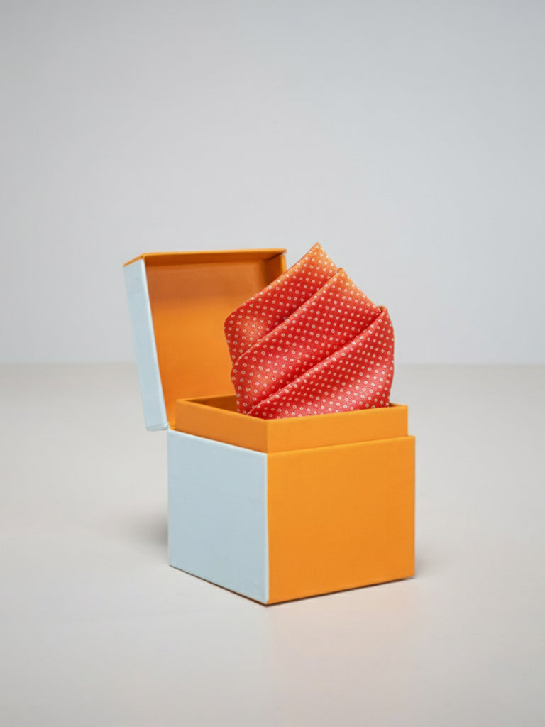 Handwoven Saffron Georgette Pocket Square