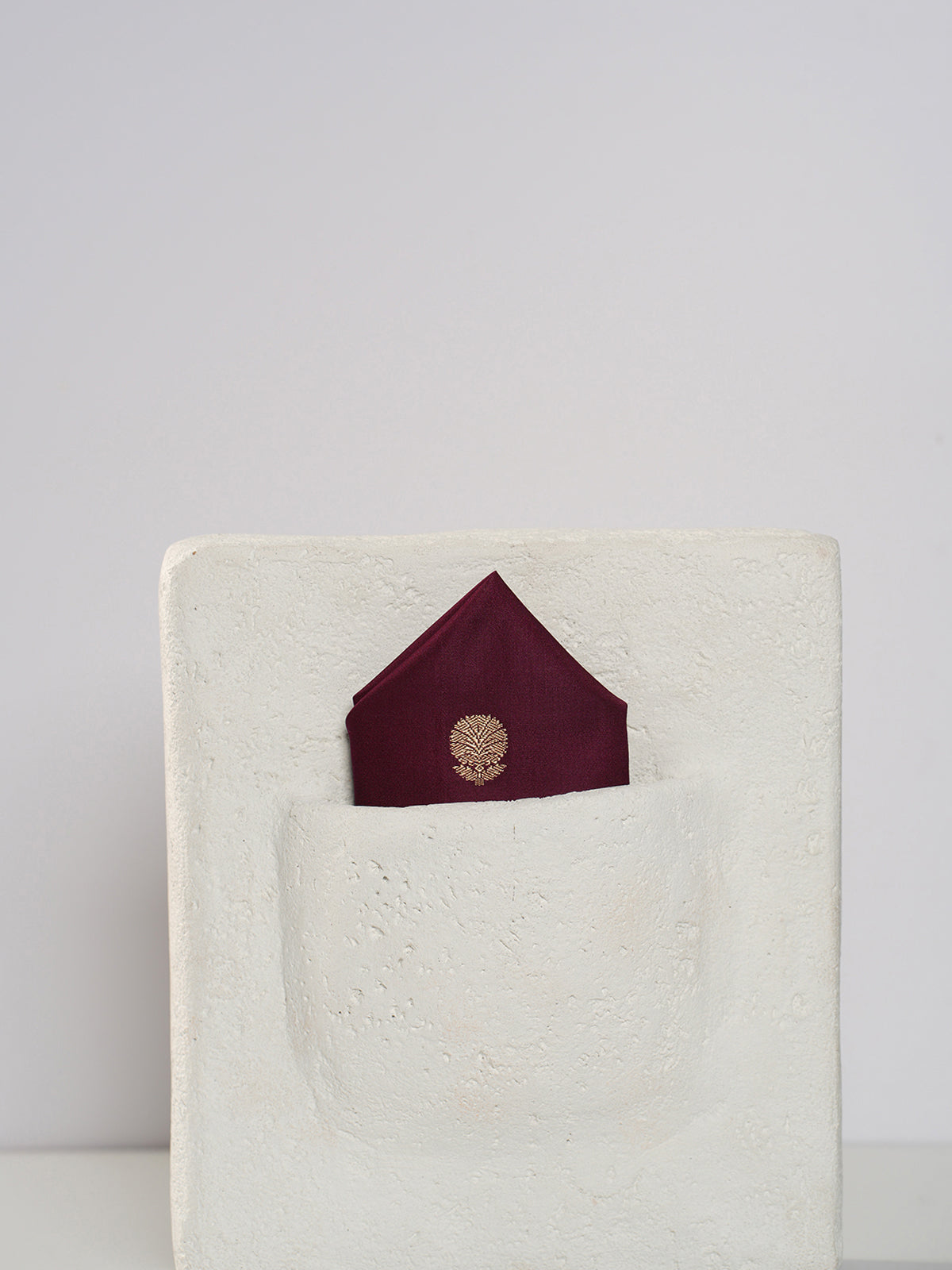 Handwoven Maroon Silk Pocket Square