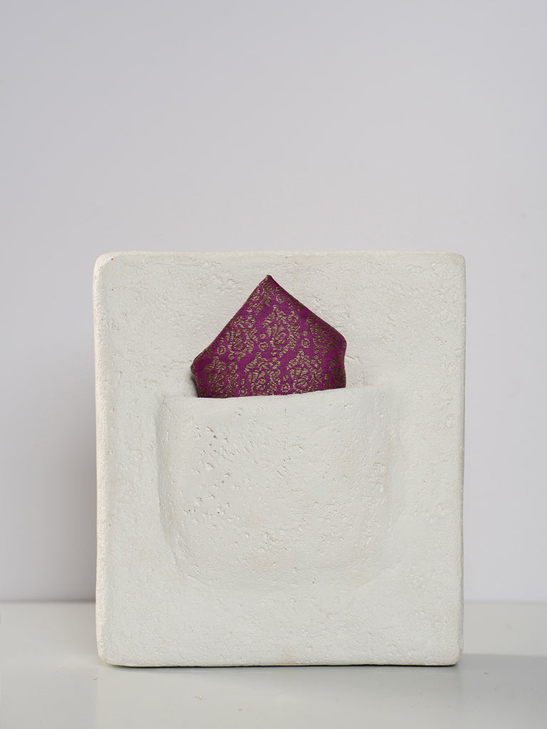 Handwoven Purple Silk Pocket Square