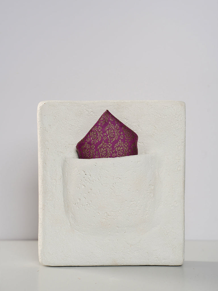 Handwoven Purple Silk Pocket Square