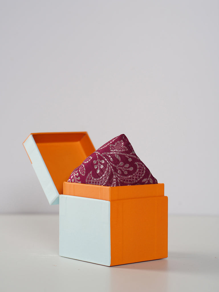 Handwoven Purple Silk Pocket Square