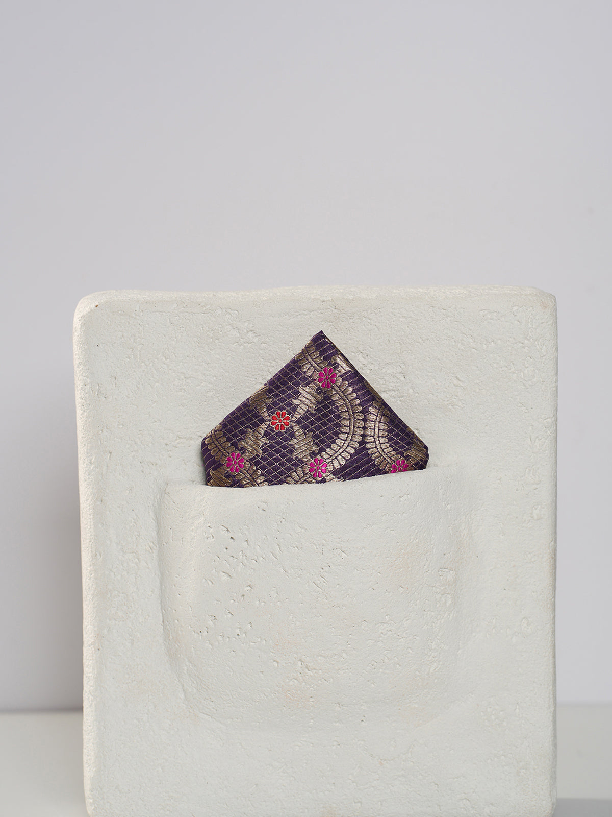 Handwoven Blue Silk Pocket Square