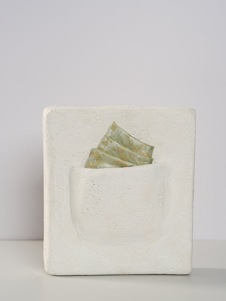 Handwoven Green Silk Pocket Square
