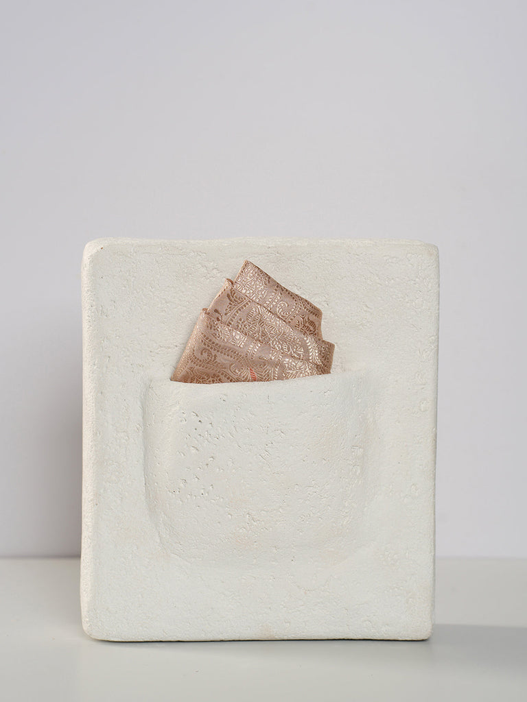 Handwoven Pink Silk Pocket Square