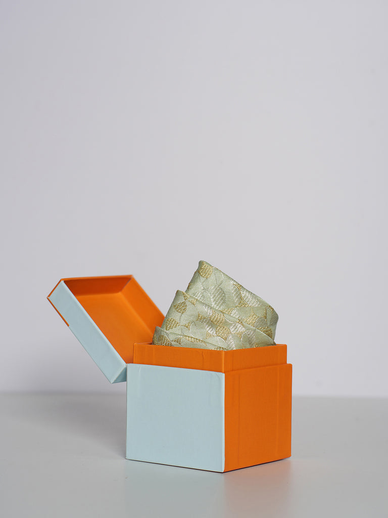 Handwoven Green Silk Pocket Square