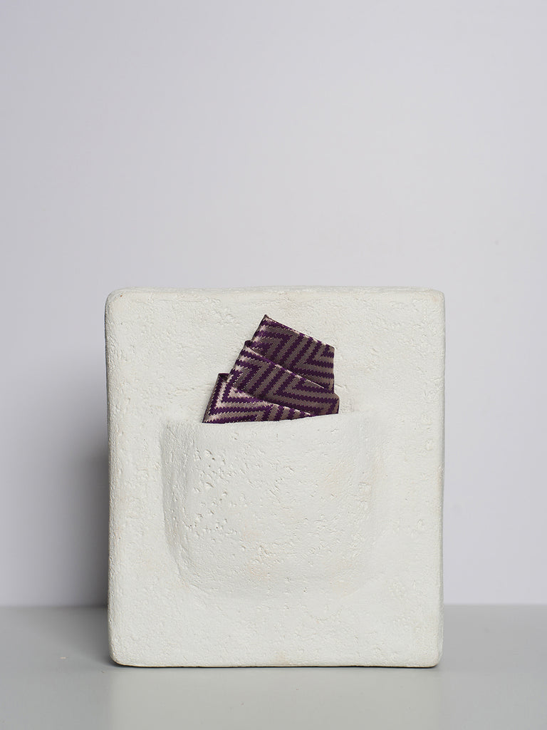 Handwoven Navy Silk Pocket Square