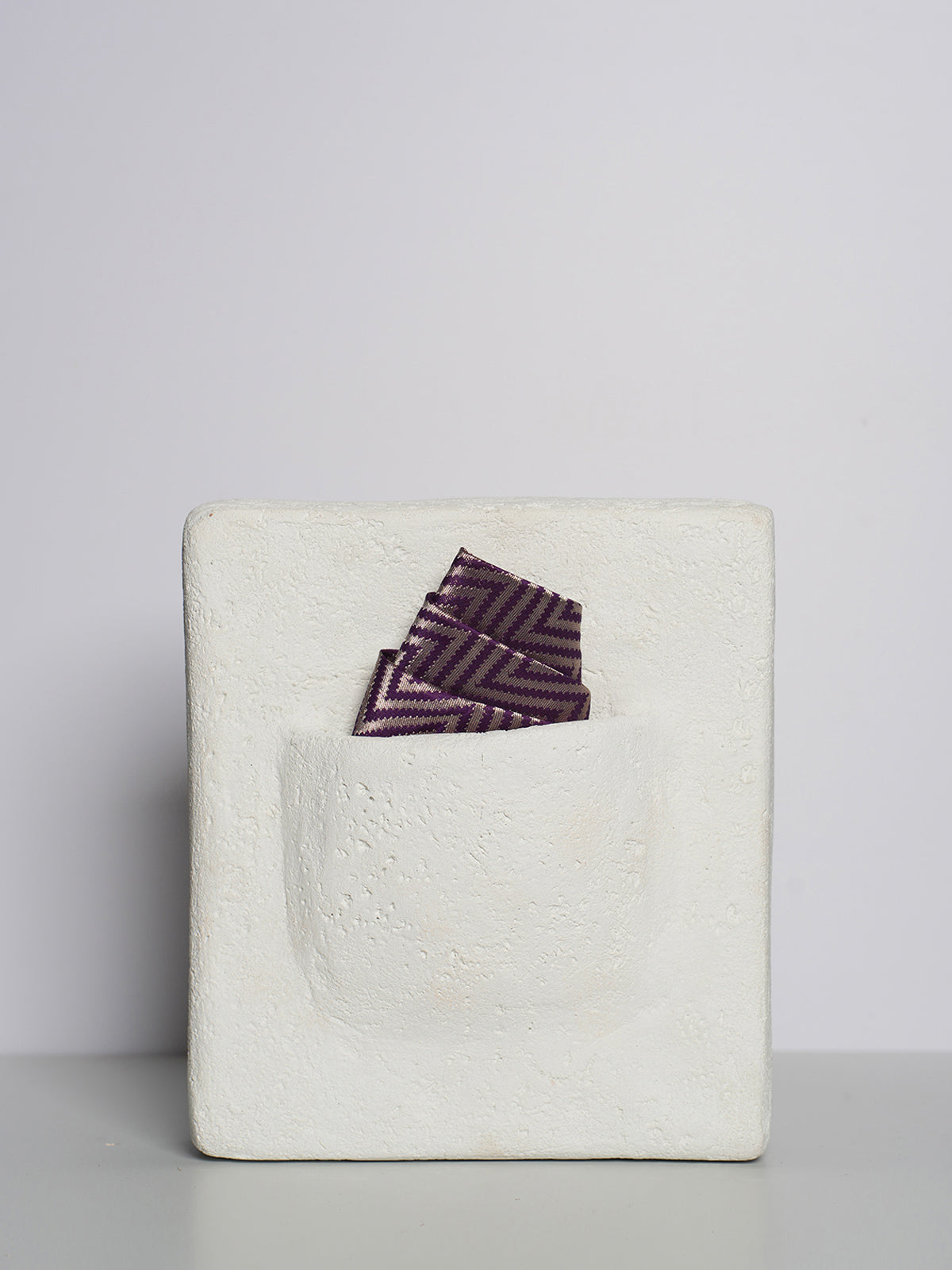 Handwoven Navy Silk Pocket Square