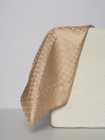 Handwoven Beige Silk Pocket Square