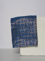 Handwoven Blue Silk Pocket Square