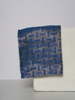 Handwoven Blue Silk Pocket Square