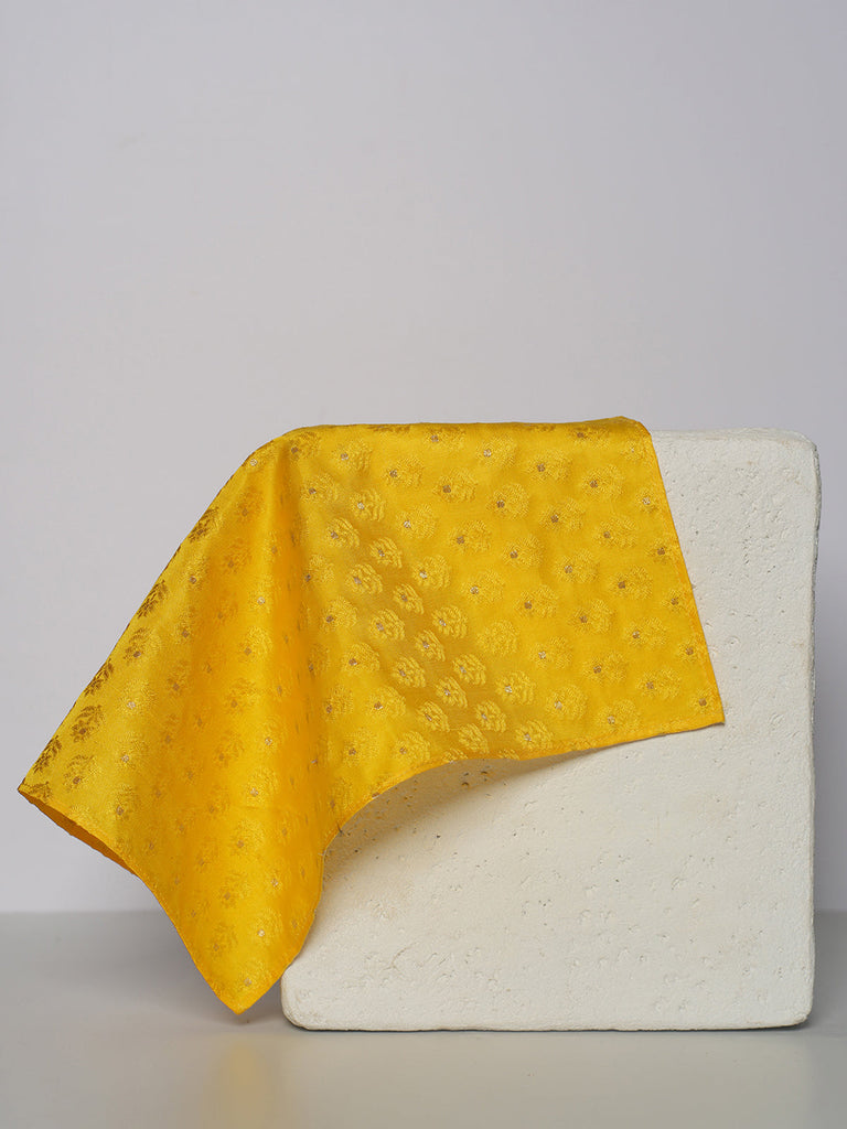 Handwoven Yellow Silk Pocket Square