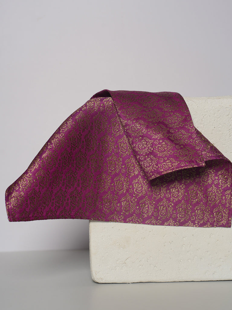 Handwoven Purple Silk Pocket Square