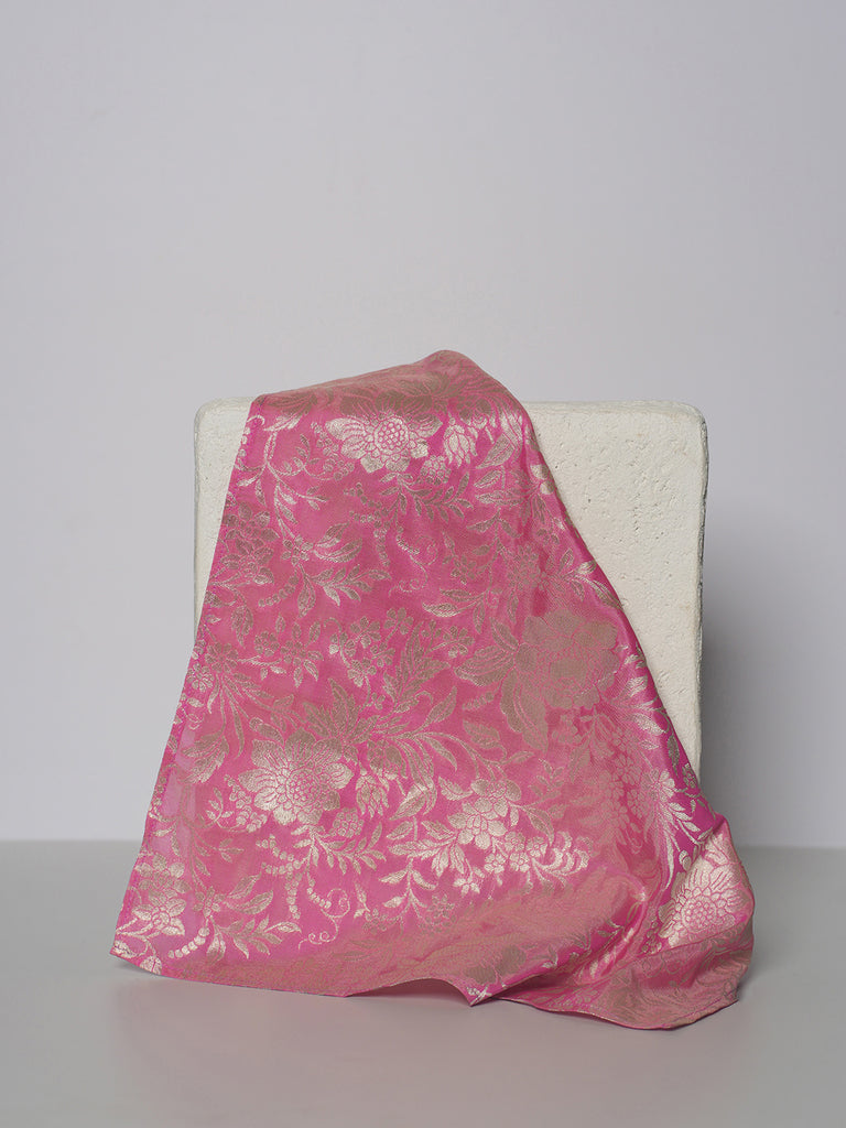 Handwoven Pink Silk Pocket Square