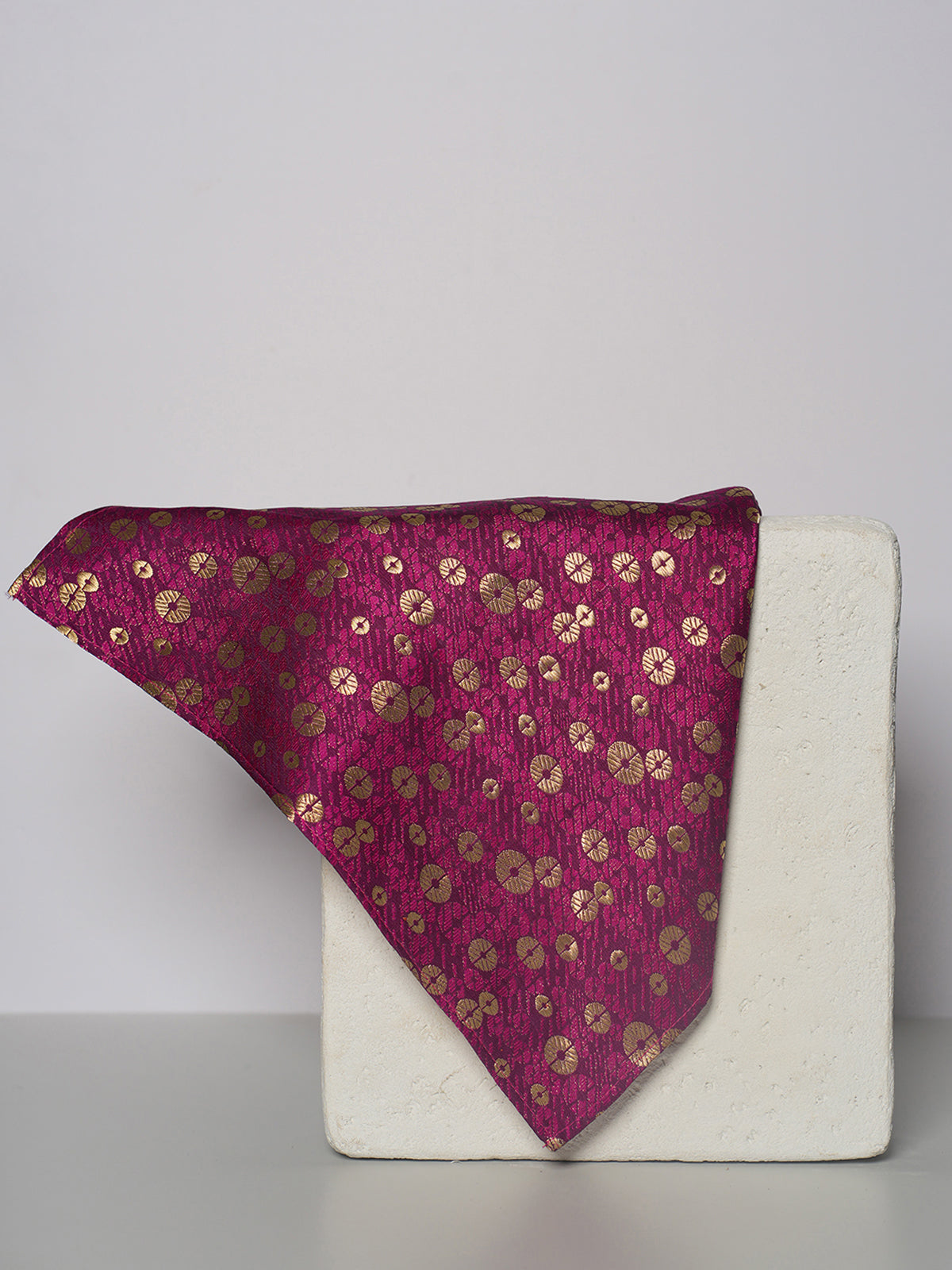 Handwoven Magenta Silk Pocket Square