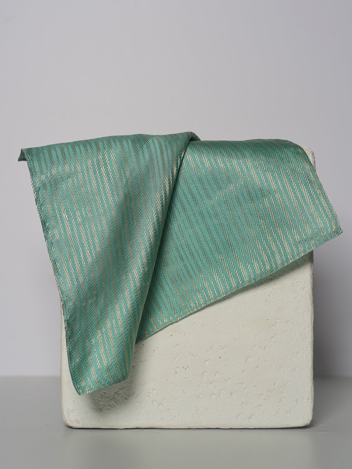 Handwoven Green Silk Pocket Square