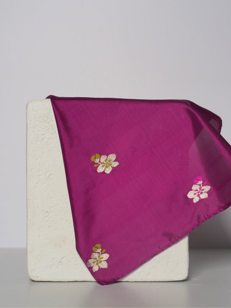 Handwoven Magenta Silk Pocket Square
