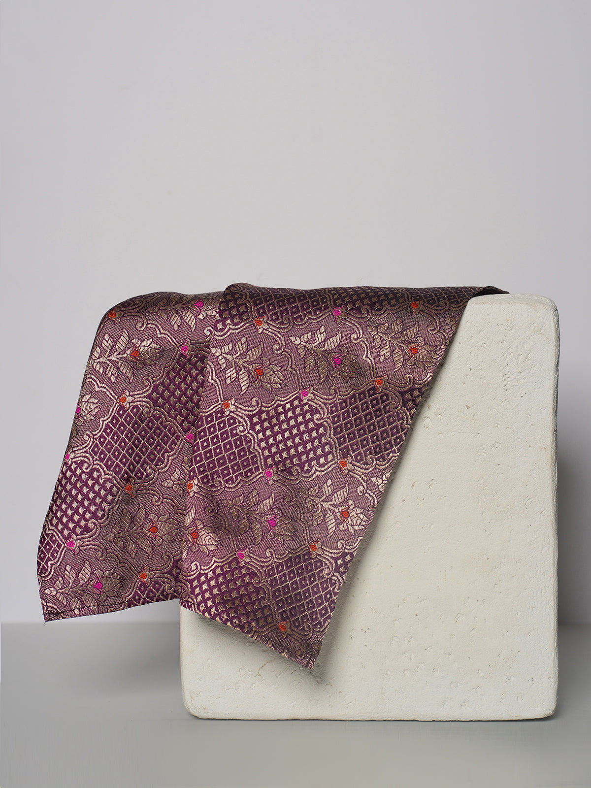 Handwoven Purple Silk Pocket Square