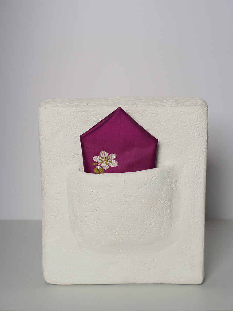 Handwoven Magenta Silk Pocket Square