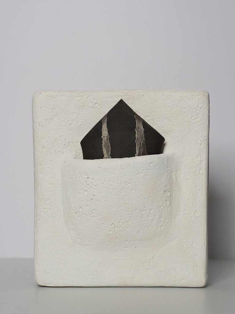 Handwoven Brown Silk Pocket Square