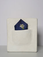 Handwoven Blue Silk Pocket Square
