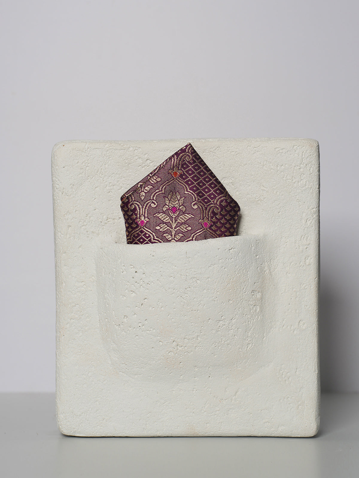 Handwoven Purple Silk Pocket Square