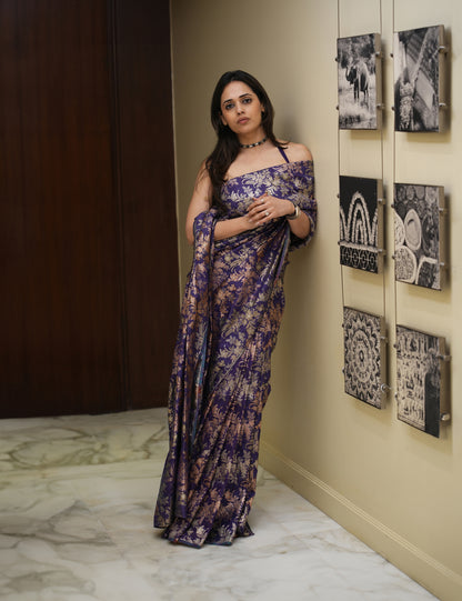 Handwoven Purple Silk Saree