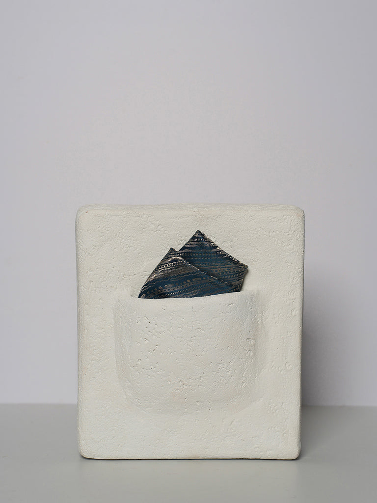 Handwoven Blue Silk Pocket Square