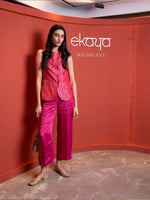 Handwoven Fuchsia Waistcoat Set