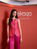 Handwoven Fuchsia Waistcoat Set