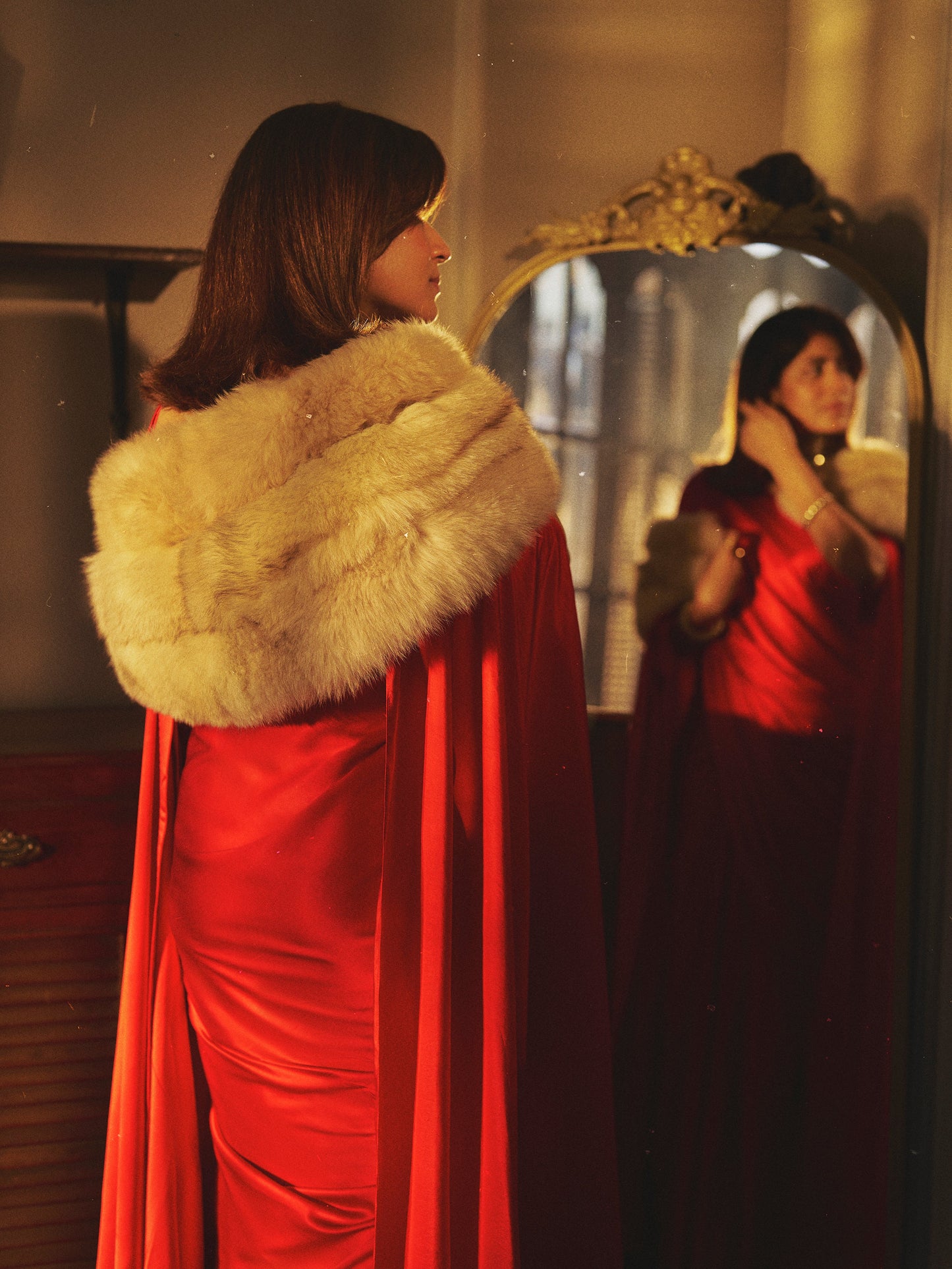 Handwoven Scarlet Satin Saree