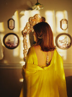 Handwoven Citrine Yellow Silk Sarees