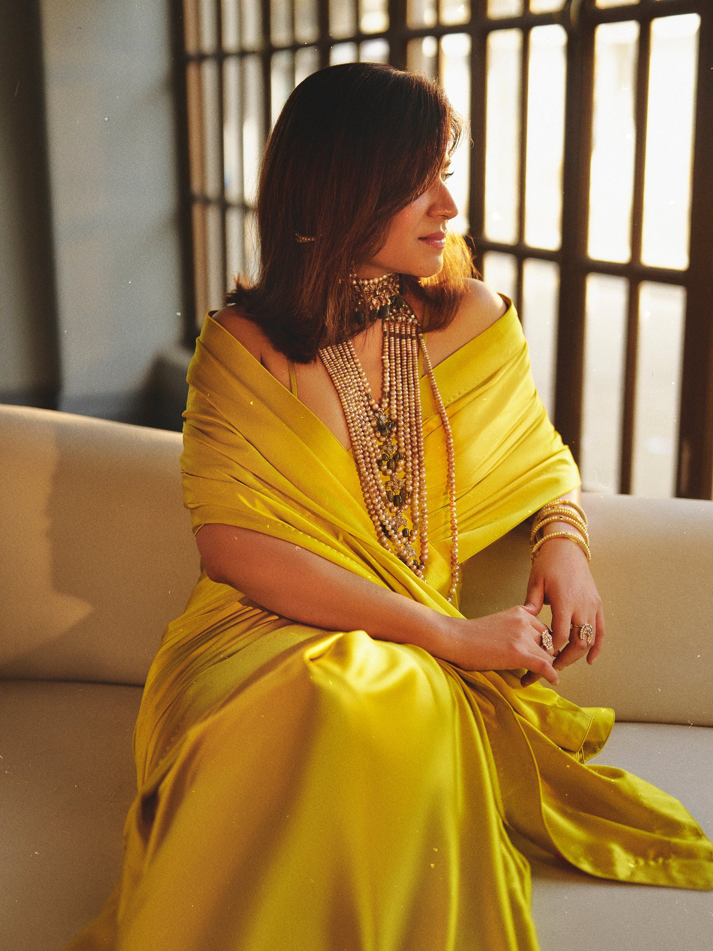 Handwoven Citrine Yellow Silk Sarees